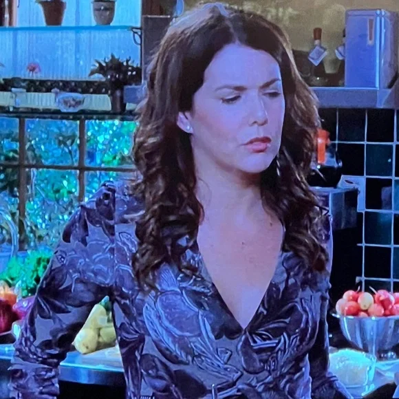 Vintage Silk Floral Designer Wrap Dress ASO Lorelai Gilmore Girls - Picture 11 of 12